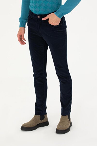 U.S. Polo Assn. U.S. POLO ASSN. ERKEK DOKUMA SPOR KADİFE PANTOLON- SİYAH