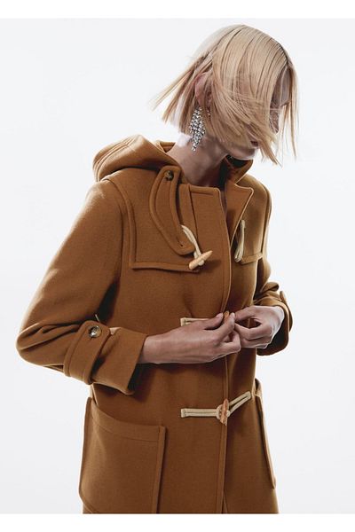 MANGO Woman Wool Blend Hooded Coat