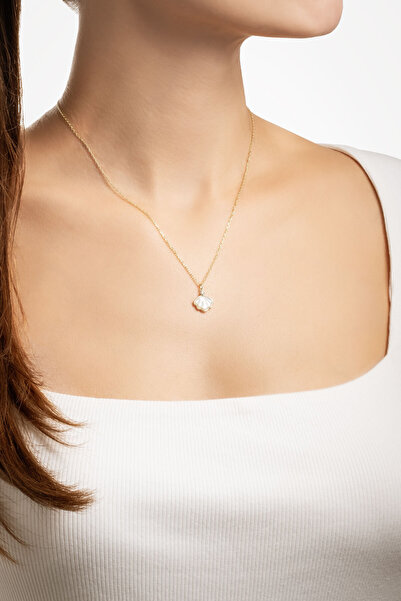 So CHIC... Deniz Kabuğu 18 Ayar Sarı Altın Kaplama 45 Cm Gümüş Kolye