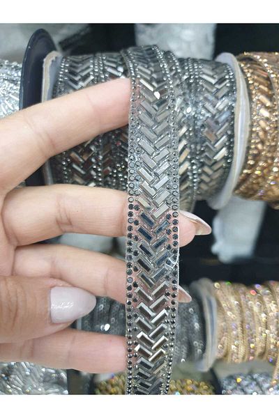 ESRA ŞELEM Anthracite Color Decorative Strip - Iron-On Clothing Accessory, Hobby