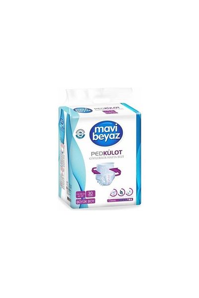 Mavi beyaz Large Size Blue White Absorbent Panties - 30 X 2 Patient Diapers