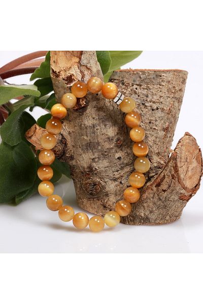 Taş Sandığı Yellow Tiger Eye Stone Bracelet - 8 mm
