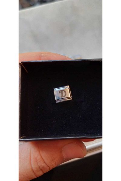 Feride Italian Steel Charm Nomi Steel Charm D Letter Name Date Head Letter Written 9 mm