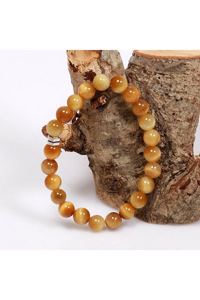 Taş Sandığı Yellow Tiger Eye Stone Bracelet - 8 mm