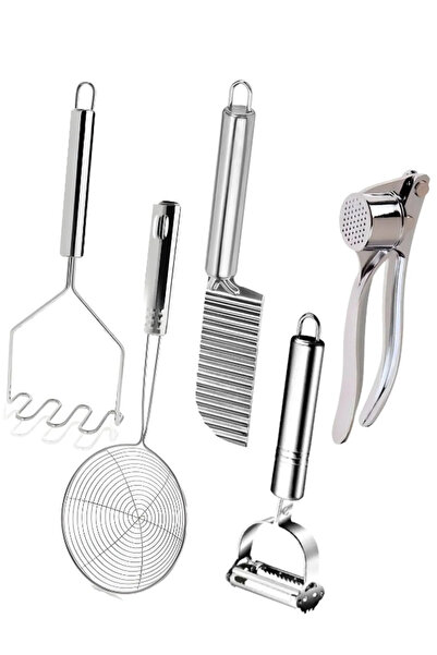 Hilamingo Home مجموعة أدوات المطبخ مكونة من 5 قطع؛ هراسة البطاطس، مصفاة، سكين...