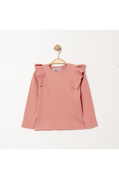TRENDİMİZBİR Dusty Rose Girl's Camisole Badi - Λεπτομέρεια με πτυχίο
