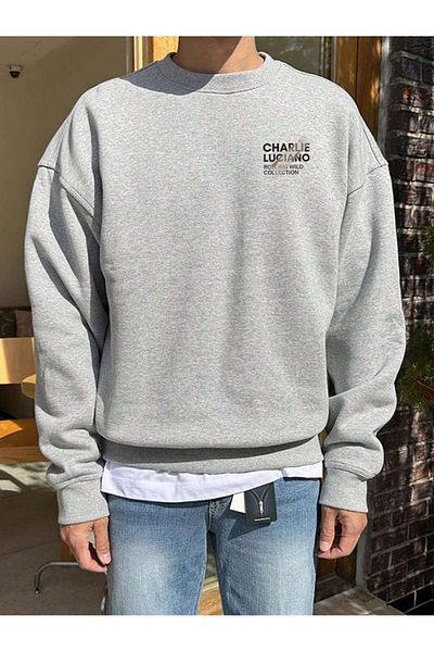 Moda Glo Charlie Luciano Дебел юрган суичър с 3 нишки