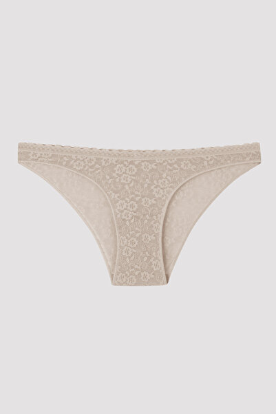 Penti Easy Dantelli V Kesim Bej Slip Külot