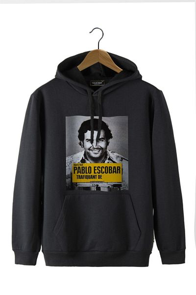 Moda Glo Unisex Deep Black Front Printed Hooded Sweatshirt