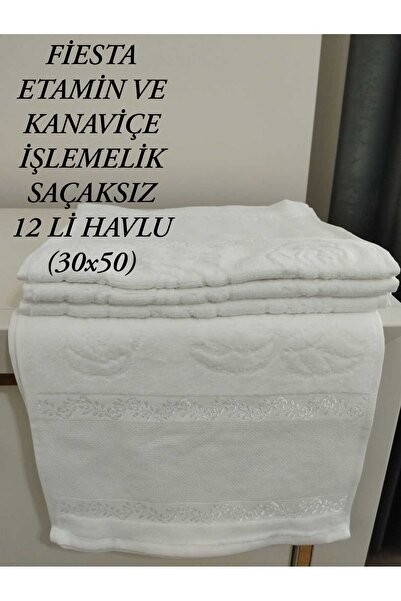 HMZ 12-панельний кухонний рушник без бахроми - текстильний, з вишивкою етампі та канавіце (30X50) Рушник з вишивкою