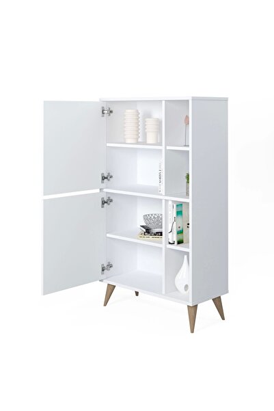 Ruum Store By Doğtaş Vega Yüksek Dolap Kapaklı Raflı Opak Beyaz