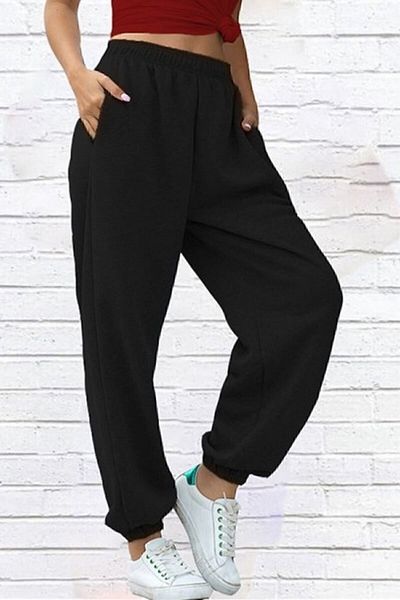 BOHEMGİYİM Μαύρο παντελόνι Jogger Unisex με στάμπα πεταλούδας