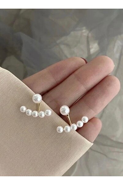 monalisatoka Kadın İncili Gold Küpe