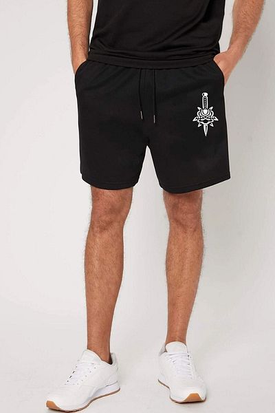 Renaissance Γκρι εμπριμέ Unisex Γυναικείο/Ανδρικό σορτς Plus Size