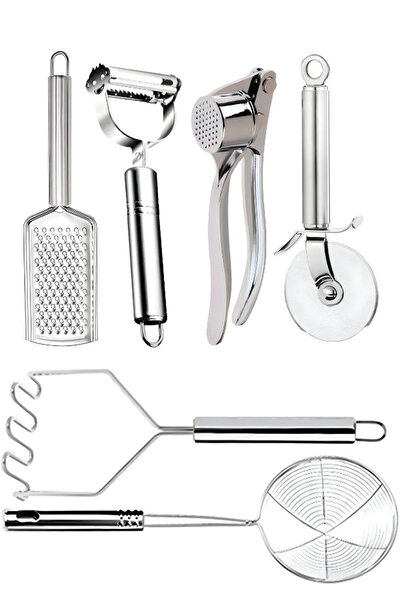 Hilamingo Home 6 Parça Mutfak Gereçleri Seti; Rende, Soyacak, Sarımsak Ezici,...