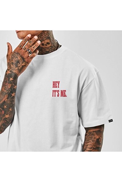 viptasarımtshirt Unisex Red Red Masked Cat Printed Crew Neck Oversize Basic Cotton T-shirt