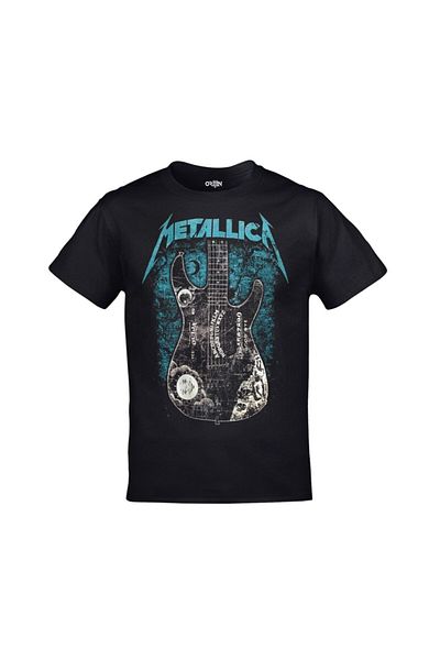 Orijin Tekstil Μπλουζάκι Unisex Black Metallica με στάμπα κιθάρας