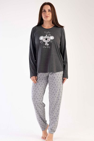VİENETTA Women's Plus Size Long Sleeve Pajama Set, 304137