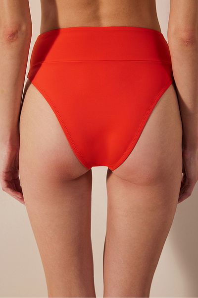 Penti Korallenfarbene Basic-Bikinihose mit super hohem Beinausschnitt