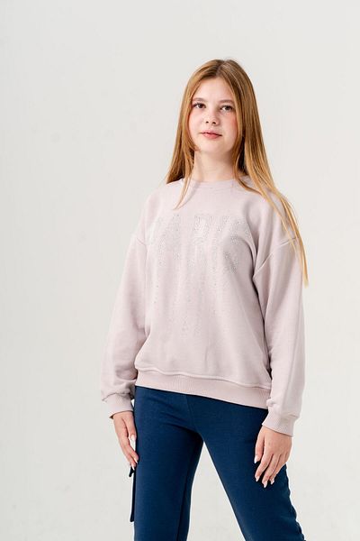 TRENDİMİZBİR Φούτερ Lilac Girl's Paris Written Stone