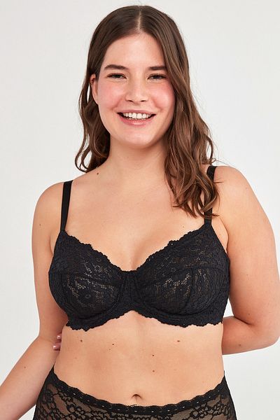 Penti Schwarzer Bügel-BH „Jasmin“ aus Spitze in Übergröße
