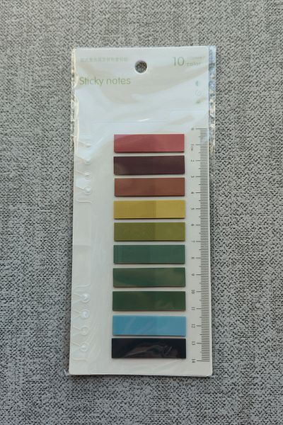Mona Craftist Soft Pastel Colored 200 Sheets Post-It Note Paper - Index Sticker with Ruler