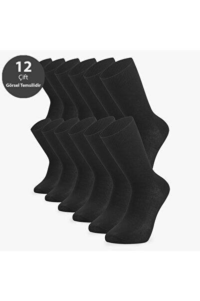 Crazy Socks 12 قطعة من الخيزران بدون خياطة باللون الأسود الموسمي
