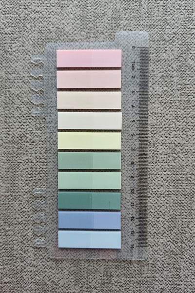 Mona Craftist Soft Pastel Colored 200 Sheets Post-It Note Paper - Index Sticker with Ruler
