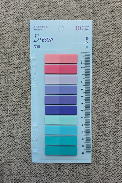 Mona Craftist Soft Pastel Colored 200 Sheets Post-It Note Paper - Index Sticker with Ruler