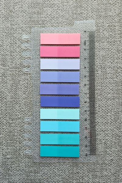 Mona Craftist Soft Pastel Colored 200 Sheets Post-It Note Paper - Index Sticker with Ruler