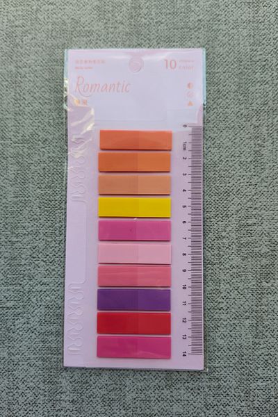 Mona Craftist Soft Pastel Colored 200 Sheets Post-It Note Paper - Index Sticker with Ruler