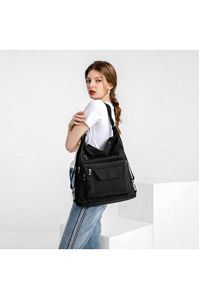 SMART BAGS Geantă de damă atât pe spate, cât și pe umăr 1205 negru