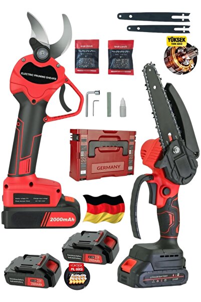 SCHUTZENGER İtaly 995vx 20ahx Çift Akülü Çelik Şanzıman Şarjlı Dal Budama Bağ...