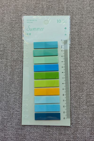 Mona Craftist Soft Pastel Colored 200 Sheets Post-It Note Paper - Index Sticker with Ruler