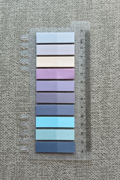 Mona Craftist Soft Pastel Colored 200 Sheets Post-It Note Paper - Index Sticker with Ruler