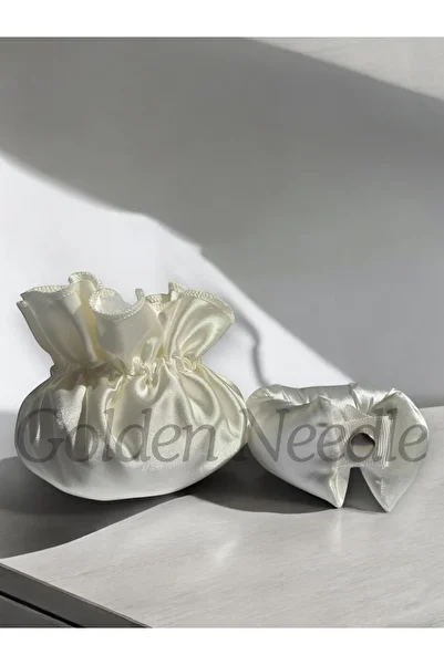 Golden Needle 3-Piece Ecru Curler Bonnet Storage Bag - Heatless Hair Styling Sauce