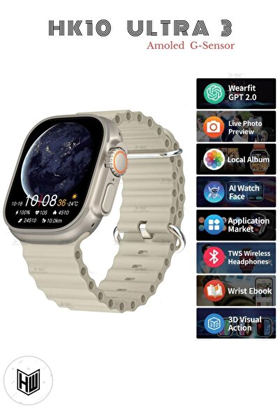 howear HK10 Ultra G sensör GPT'li Sesli Asistan Yetişkin Amoled Kalite 2.02 A...