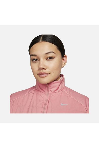Nike Therma-Fit Swift Running Full-Zip Women Pink Jogging Sports Vest Fb7537-618