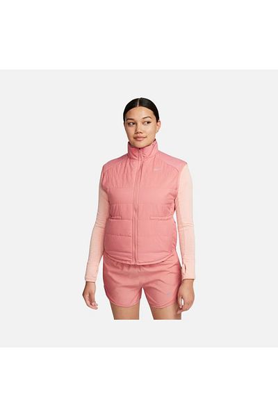 Nike Therma-Fit Swift Running Full-Zip Women Pink Jogging Sports Vest Fb7537-618