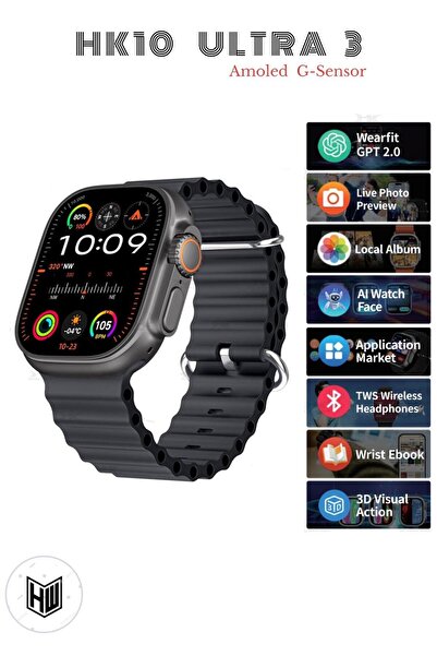 howear HK10 Ultra G sensör GPT'li Sesli Asistan Yetişkin Amoled Kalite 2.02 A...
