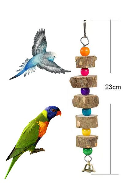 Alyones Natural Material Pet Parrot Toy Bird Swing - Exercise, Grinding and Biting Wooden Toy