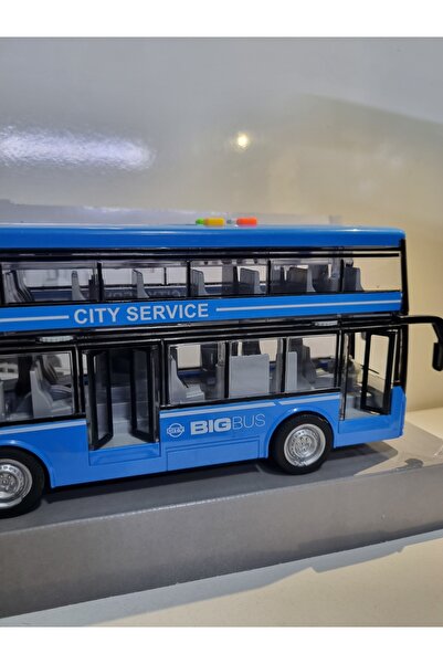 Hepsilazım Mavi Renkli Turist Otobüsü Big Bus Sesli Ve Işıklı Oyuncak Otobüs 28.5 cm