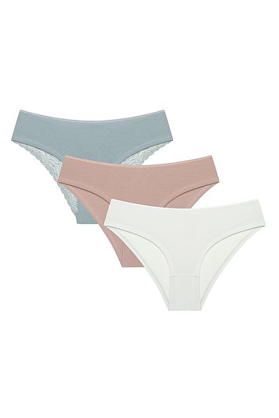 Penti Leaf Tones Hipster Panty Σετ 3 τεμαχίων - Πολύχρωμο και λεπτομερές