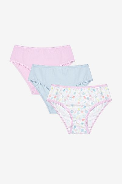Penti Set of 3 Colorful Slip Panties for Girls Tennis Picnic
