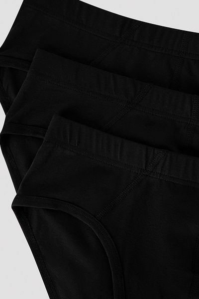 Penti Basic Tape Schwarzes 3-teiliges Slip-Höschen