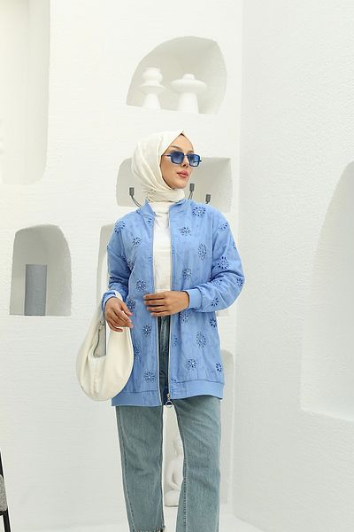 PİNK FLY Μπουφάν Bomber Collar Cap με λεπτομέρεια από Pearl Stone και τσέπες