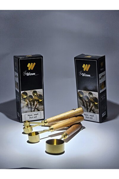 WISEM 4'lü Ahşap Saplı Paslanmaz Çelik Ölçü seti