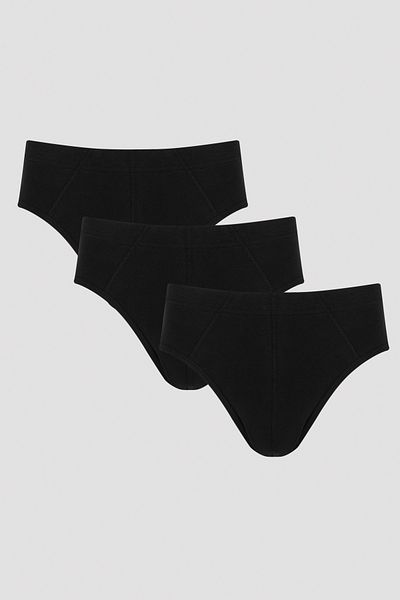Penti Basic Tape Schwarzes 3-teiliges Slip-Höschen