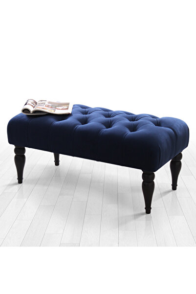Lorencehome Missus Bench Puf - Gece Mavisi