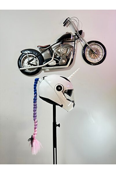 Butik Motor & Motosiklet Ombreli Unicorn Boynuz Ve Saç Kask Dış Aksesuarı